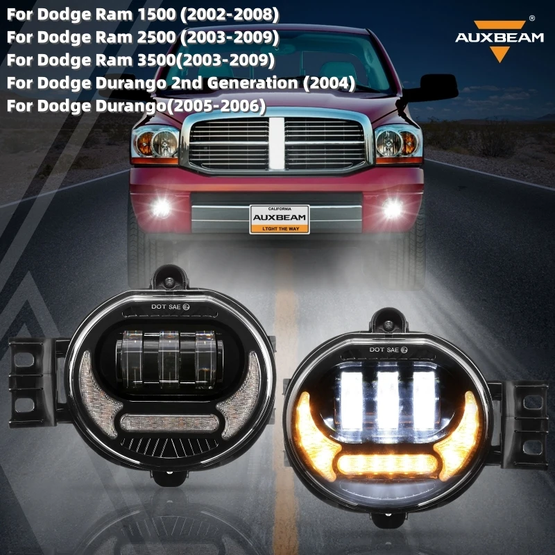 

Car LED Fog Light Turn Signal Lamp Daily Running Lights For Dodge Ram 1500 2002-2008 Dodge Ram 2500/3500 2003-2009