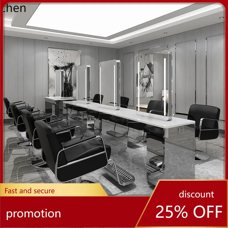 

YFY Hair Salon Internet Celebrity Style with Single and Double Sided Mirror Table Hair Hair Salon Haircut Round Mirror