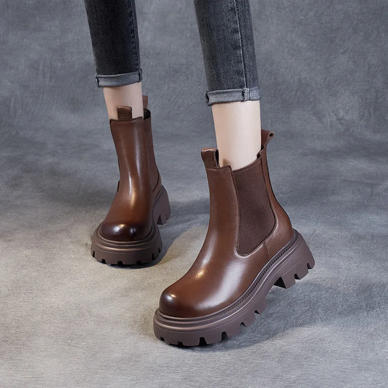 Botas de piel de cerdo de Guandong para mujer, zapatos de tacón cuadrado de goma de media pantorrilla, tendencia de fábrica, Zm22397, invierno, 2024