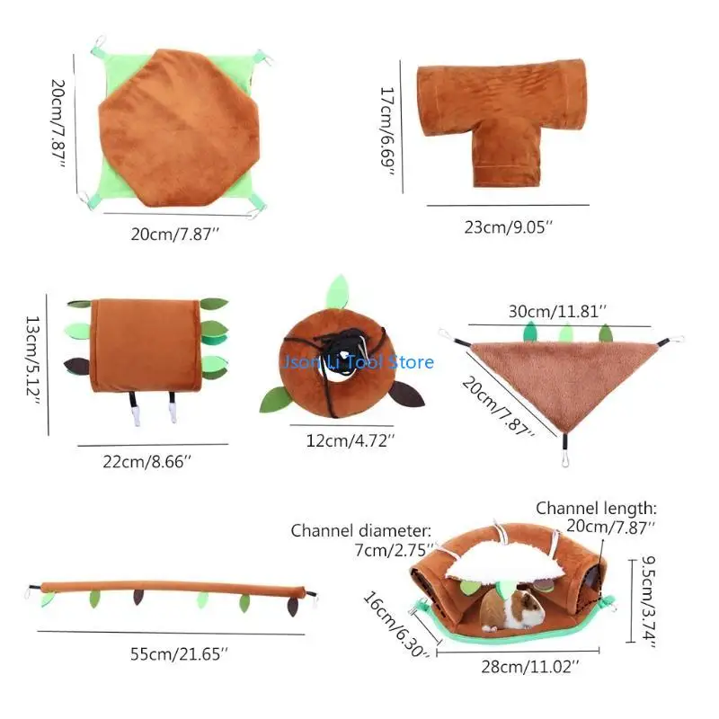 Y08d 7 Pack Hamster Hammocks Toy Toy маленькие животные Bunk Bend Swing Повесить теплое домашнее гнездо для сахарного планера