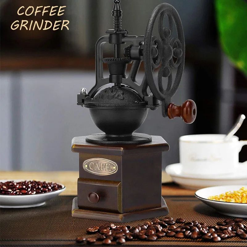 

Retro Coffee Grinding Machine Manual Wooden Coffee Bean Grinding Machine Home Coffee Professional Handmade Coffee Accessories