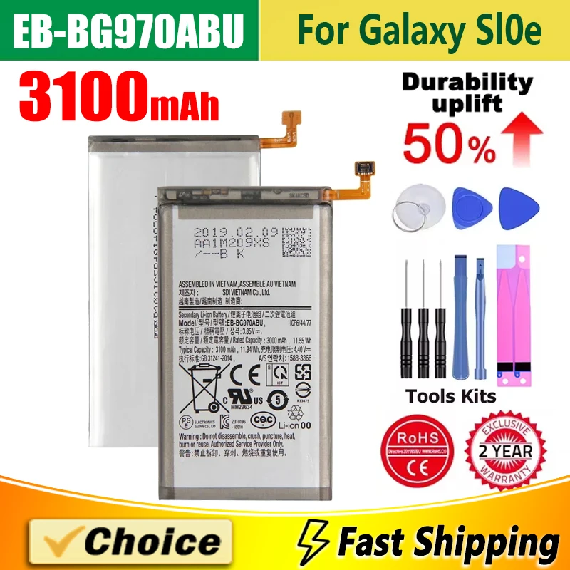 

EB-BG970ABU,Brand New Replacement Phone Lithium Battery+Tool,For Samsung Galaxy S10e S10E S10 E SM-G9700,3100mAh