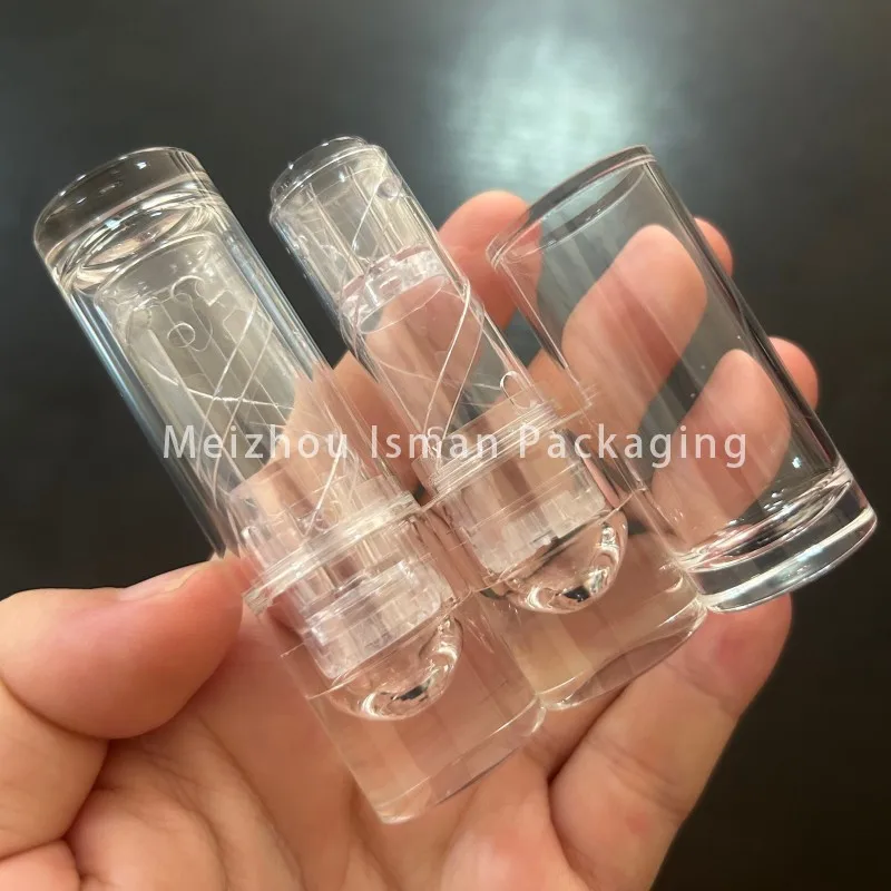 50Pcs Wholesale new clear luxury round lipstick container lip balm case packaging empty transparent lipstick tube 12.1mm