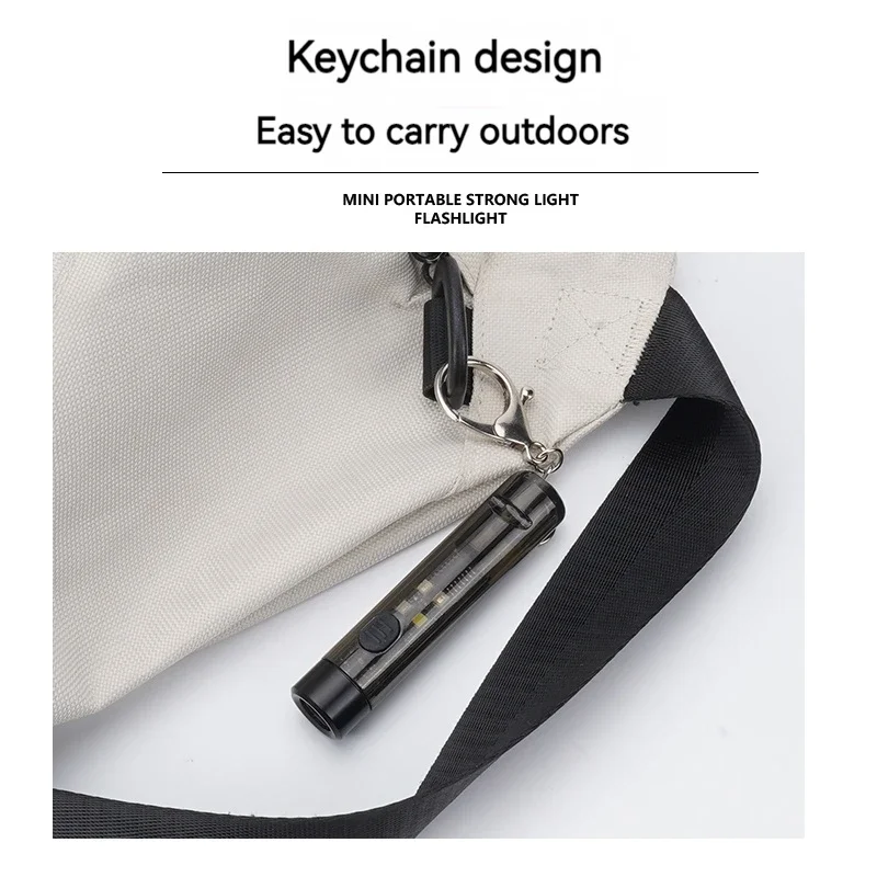 LED Mini Flashlight Portable Key Torch Camplight Outdoor Waterproof Ultralight Fishing Hiking Emergency Whistle Keychain Lamp