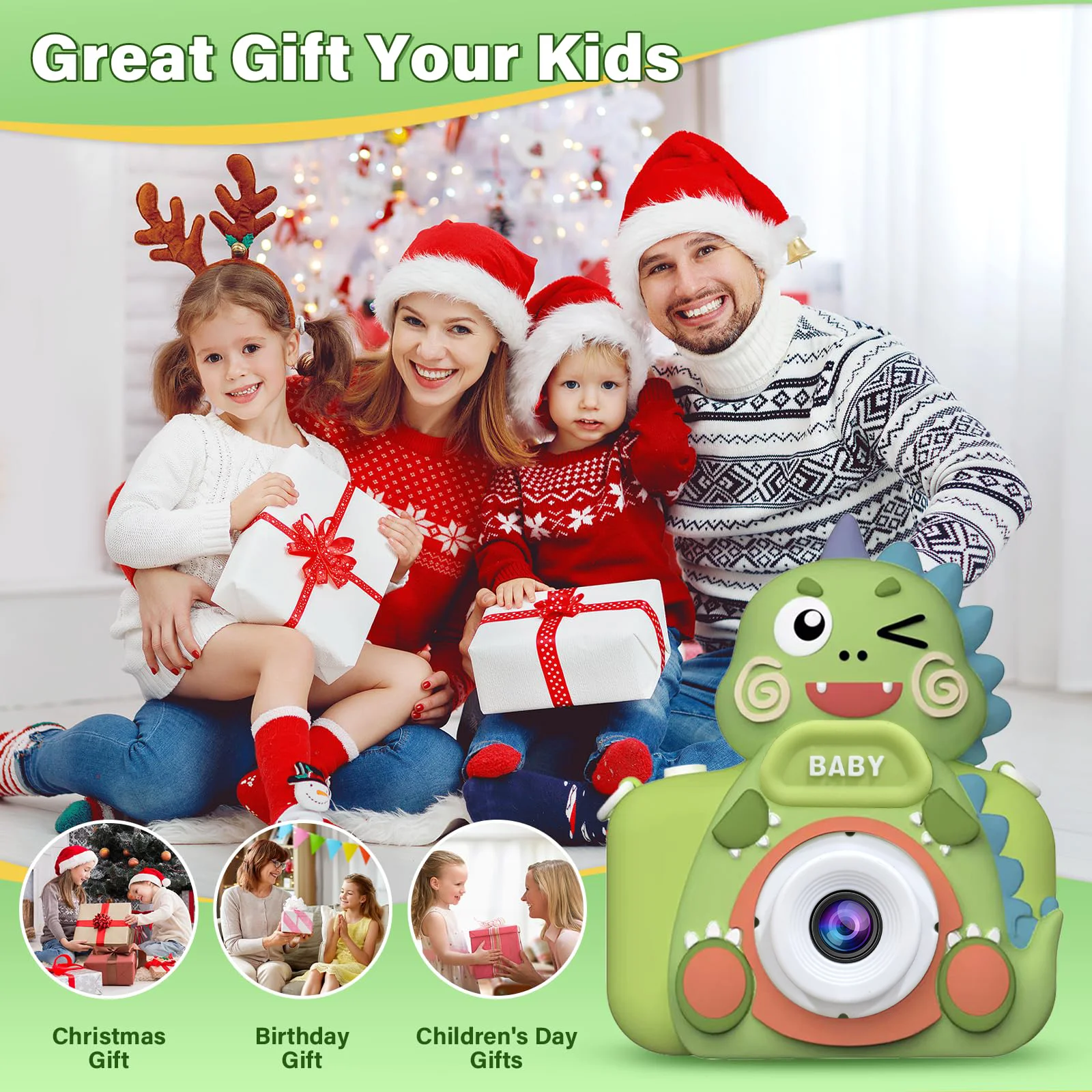 Interaktives Kamera-Spielzeug für Festivals und Partys – Geeignet für Jungen und Mädchen im Alter von 3–10 Jahren, ausgestattet mit einer Objektivabdeckung zum Schutz der Linse.