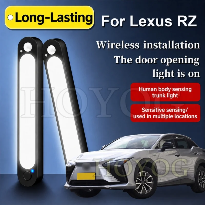 For Lexus RZ 2022-2026 Car Trunk Light LED Lamp Cordless Sensor No Drilling Wireless Boot Cargo Light SUV Interior Cabin