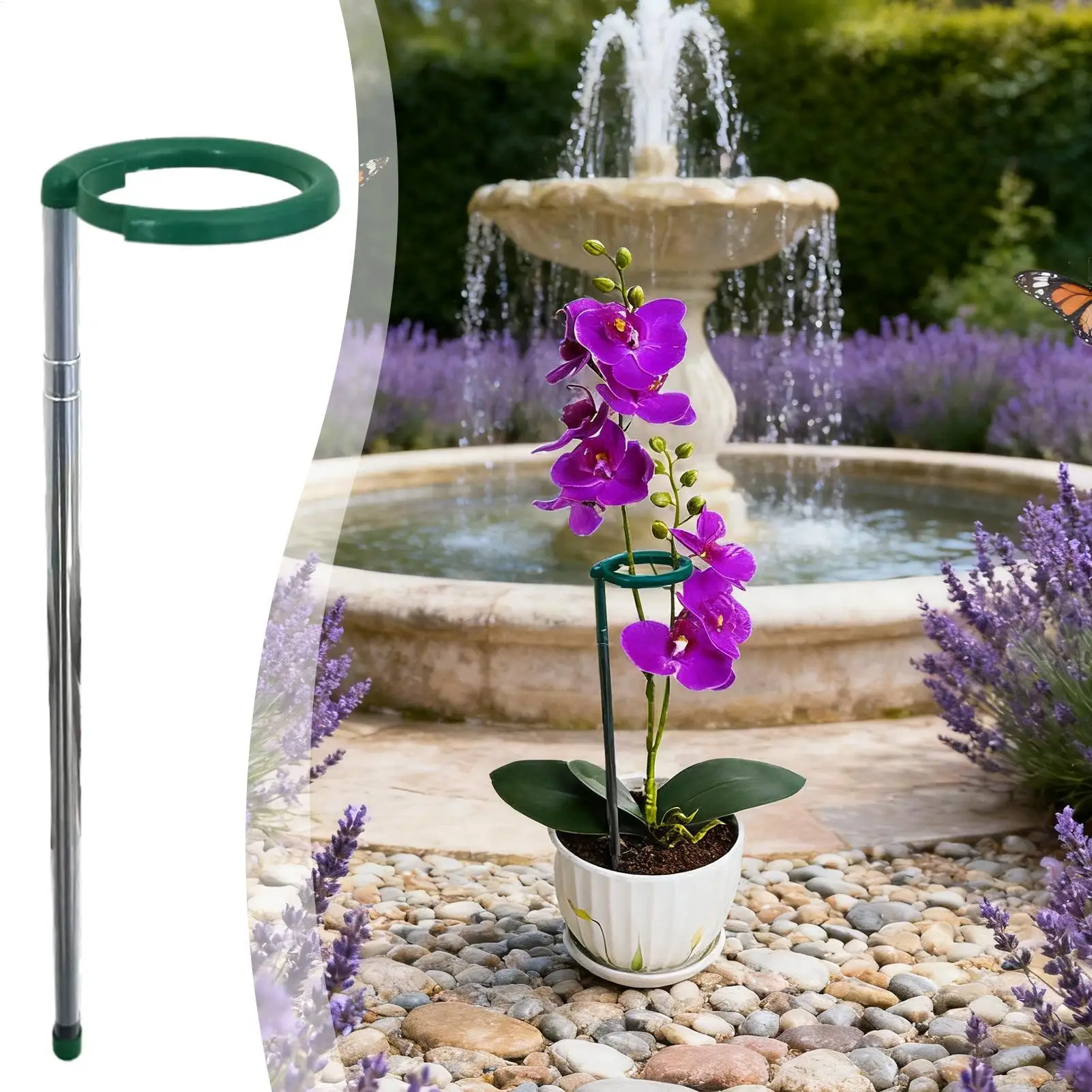 

Stick For Plant Support Extendable Potted Plants Stakes 10 Pieces Stainless Steel Pole Stem Holder With Clip For Vegetables