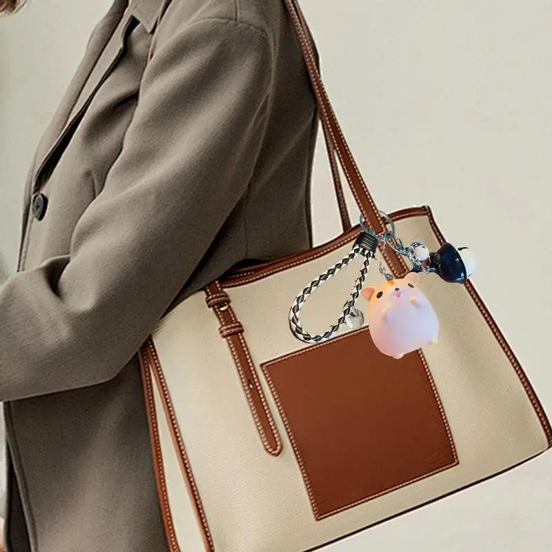 Hamster Keychains Animal Keyring Charm Handbag Pendant Cartoon Animal Pendant Keychains Keyring Handbag Charm Hamster Bag Decor