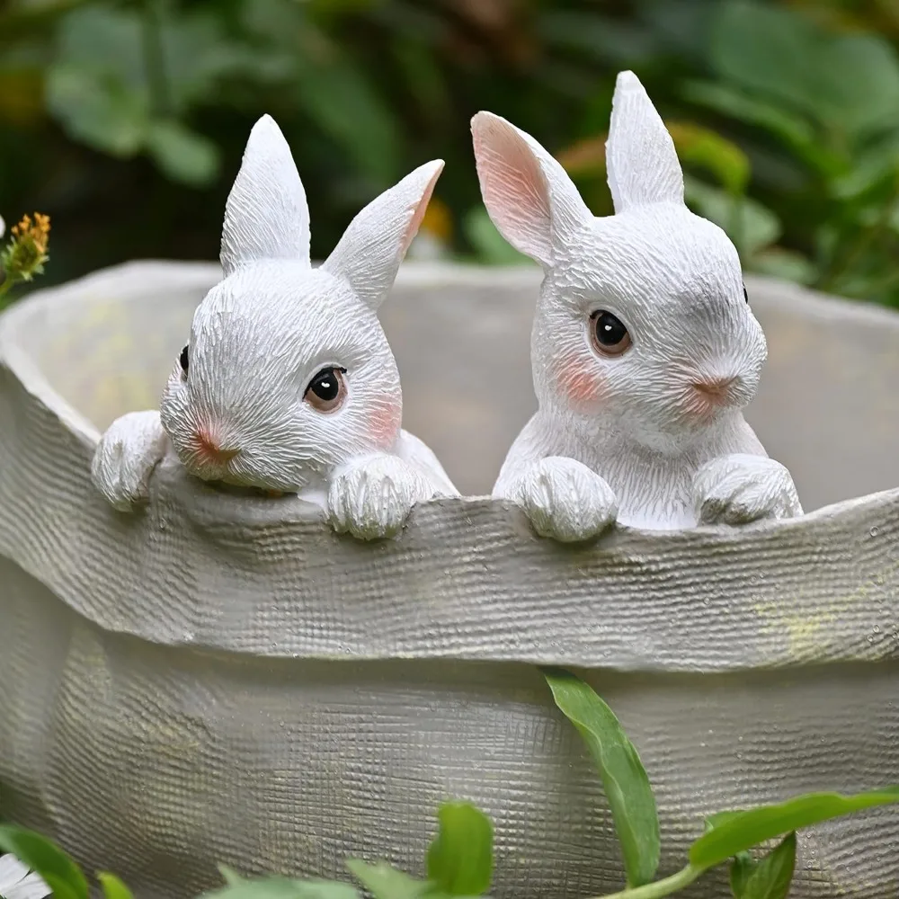 House Studio Decorative Succulent Rabbit Garden Pots Bunny Flower Pots Planter Pots Home Office Desk Decor Easter Gift Planter