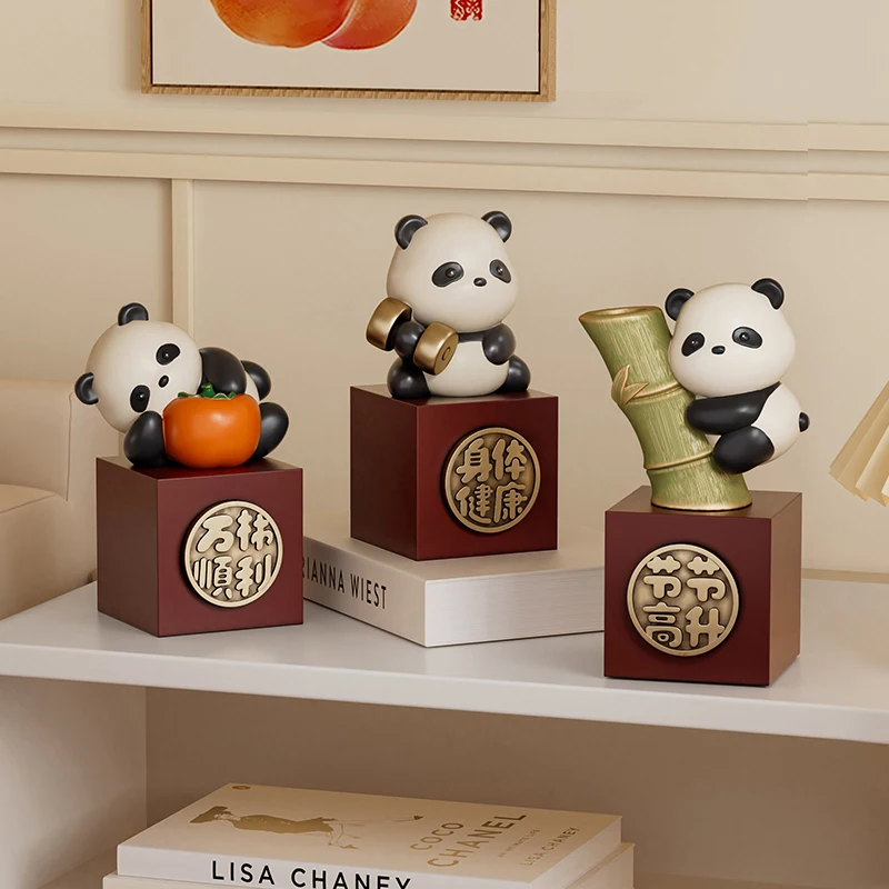 7.5-18.5cm estilo chinês panda em torno de imagem fofa cura estabilidade emocional material de pvc decoração de mesa de carro presentes para crianças