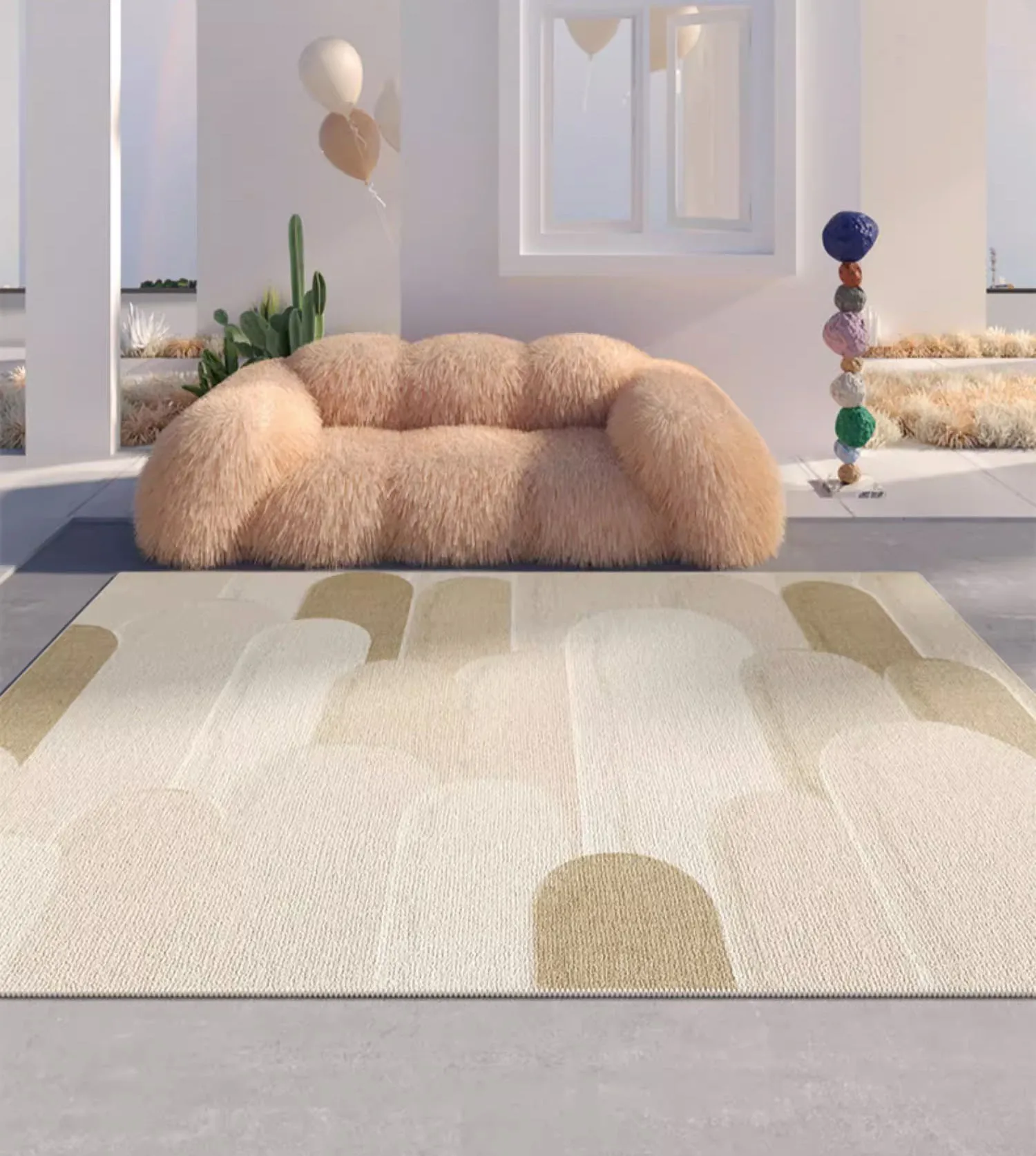 Nordic Light Luxury Living Room Carpet Bedroom Art Abstract Bedside Carpets Sofa Non-slip Balcony Study Rugs Customize large Mat