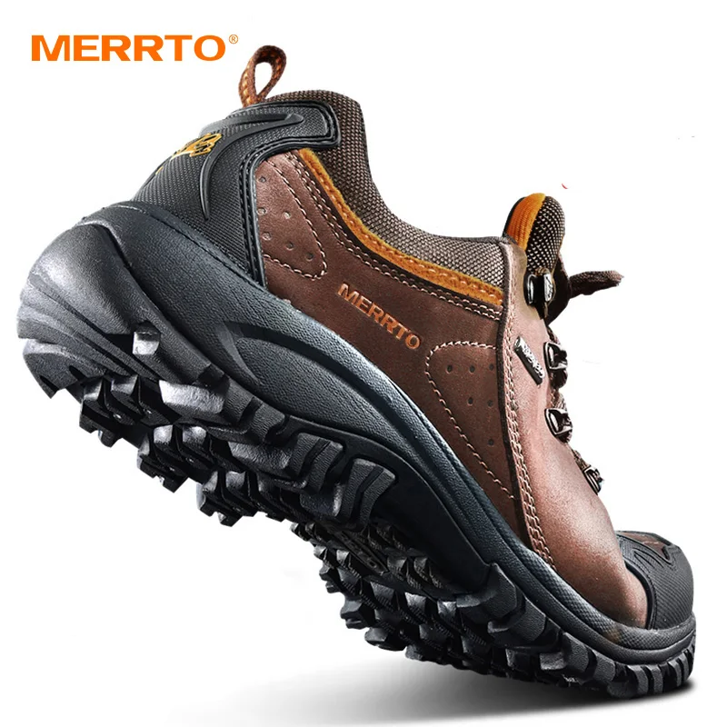 MERRTO Cowhide Outdoor Men Hiking Shoes Trekking Hunting women Tourism Mountain Breathable Climbing Sneakers Tactical boots