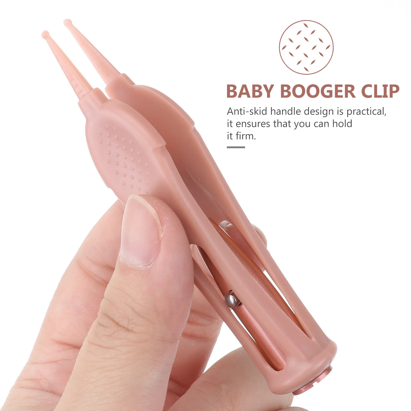 Pinzetta per naso Baby Booger con luce LED rosa, in acciaio inossidabile resistente, silicone leggero, clip per la pulizia di naso, orecchie, ombelico e occhi