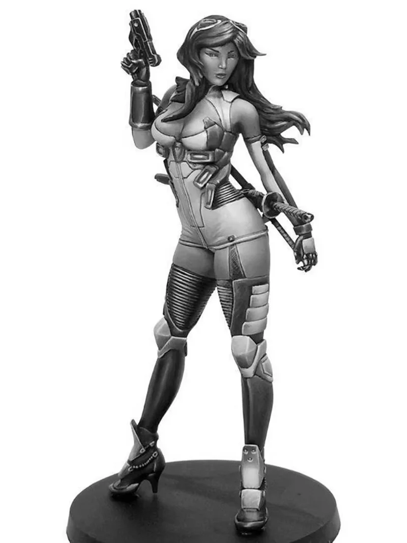 

1/20sexy Female Warrior Resin Model Kit Figure Gk Micro Miniature 3d Printed White Model Toy Unassembled And Unpainted DIY Toy