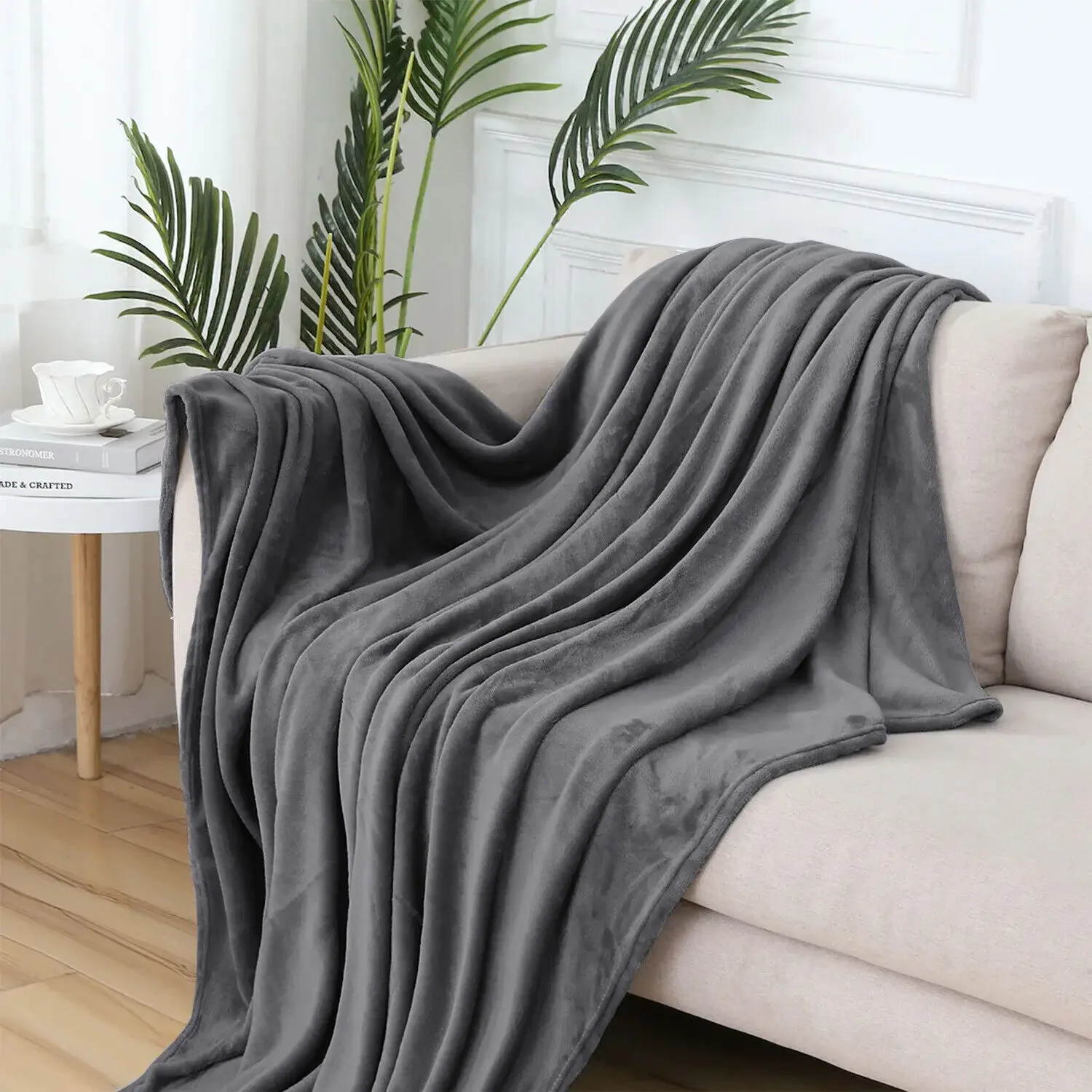 Manta gruesa de forro polar para sofá y cama, manta de felpa suave y cálida para Otoño e Invierno