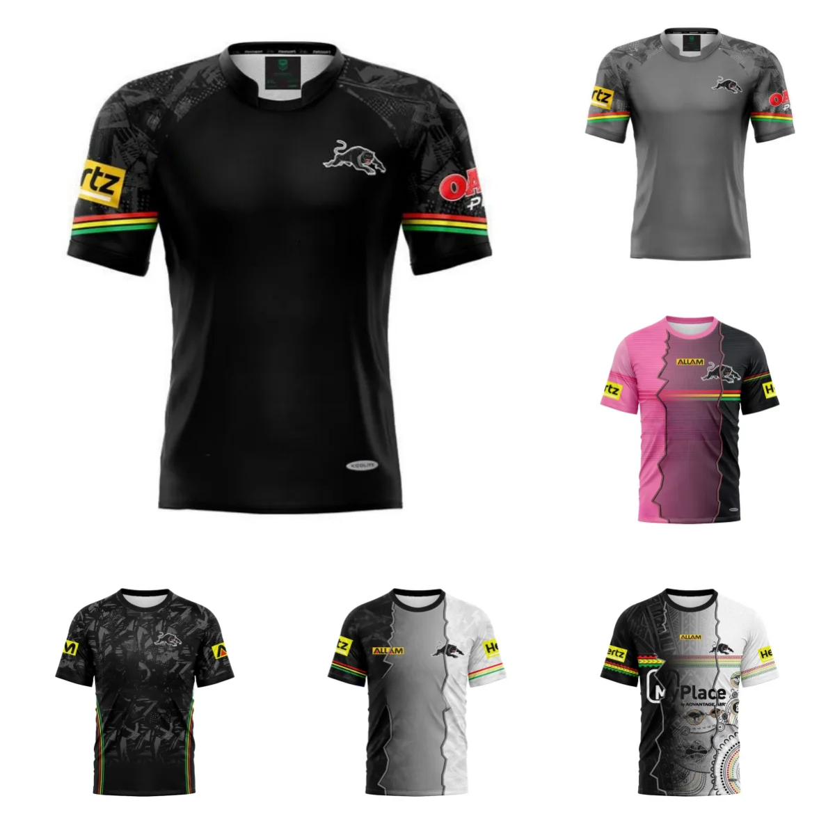 Penrith Panthers Rugby Training Jersey, número e nome personalizado, 2024