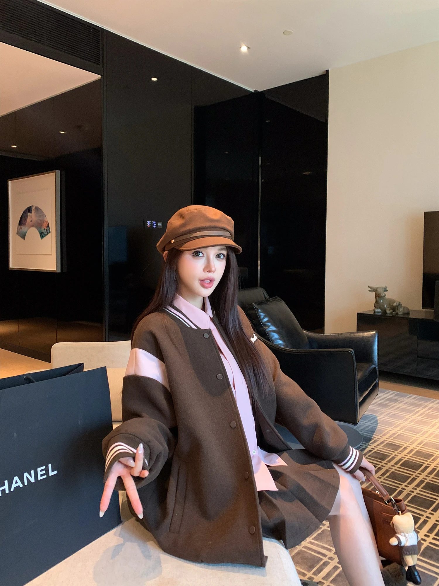 

Ретро-американский женский бейсбольный пиджак LADIESFIRST из качественного хлопка, верхняя одежда L2722, модный пиджак