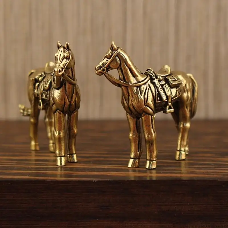 QX2E Horse Statues Positive Energy Good Luck Showpiece Handmade Horse Figurines Sculptures Table Ornament Home Decors Gift