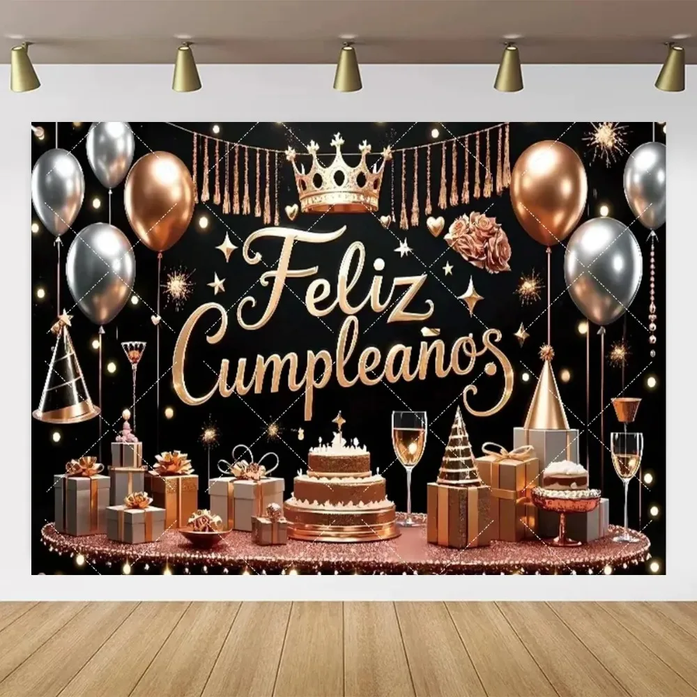 

Spain Flower Balloon Theme Birthday Party Banner Photography Background, Flash Balloon Adult Birthday Party Photography Backdrop