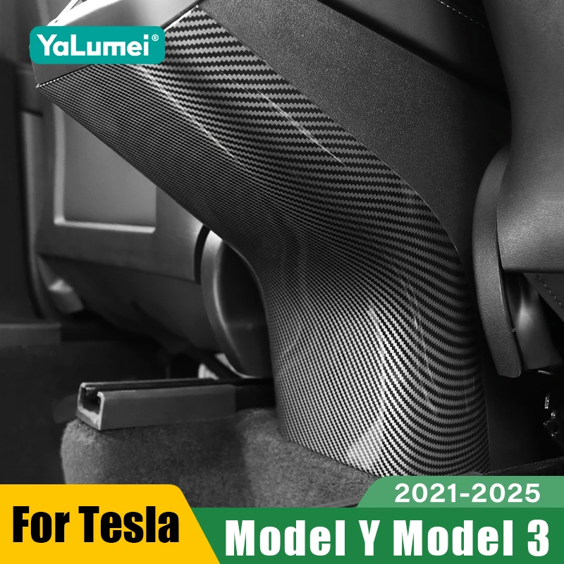 

For Tesla Model 3 Model Y 2021 2022 2023 2024 2025 Car Rear Air Conditioning Vent Outlet Cover Trim Anti Kick Pad Accessories