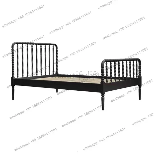 French retro solid wood candied gourd bed American double Windsor wedding bed