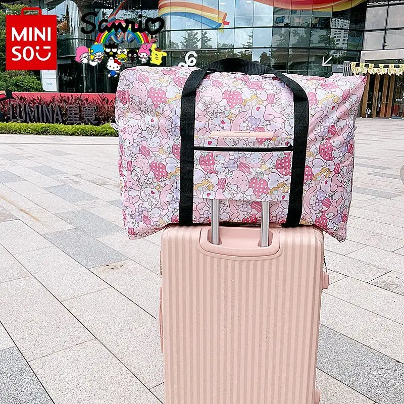 Miniso Sanrio New Women's Travel Handbag Fashionable and High Quality Moving and Storage Bag Large Capacity Travel Packaging Bag