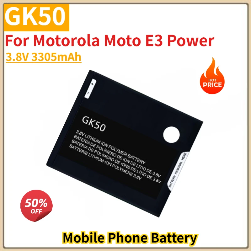 

GK50 High Quality Phone Battery 3.8V 3305mAh for Motorola Moto E3 Power Brand New Replacement Battery