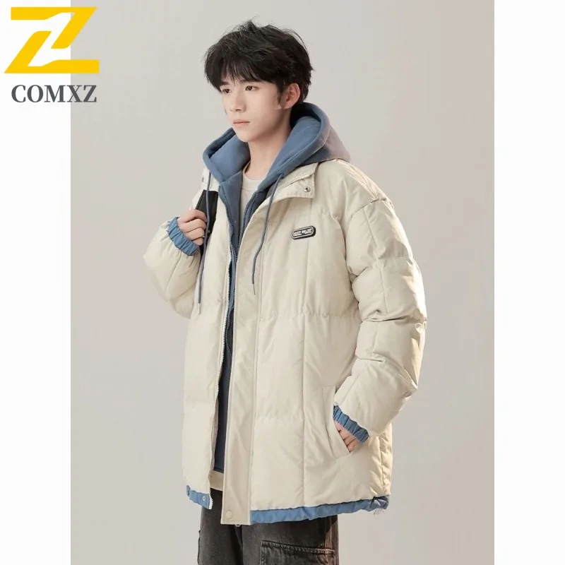 

COMXZ Men's Cotton Padded Jacket Color Blocking Snow Trip Windproof Travel Bread Jacket Daily Leisure Warm Design Padding Coat