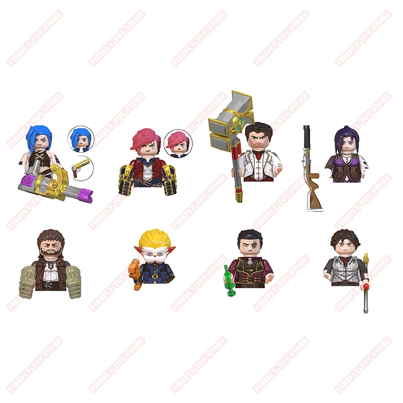

Arcane: League of Legends Animation Game Peripheral Toys Jinx VI Caitlyn Viktor Small Doll Anime Action Model Figures Collection