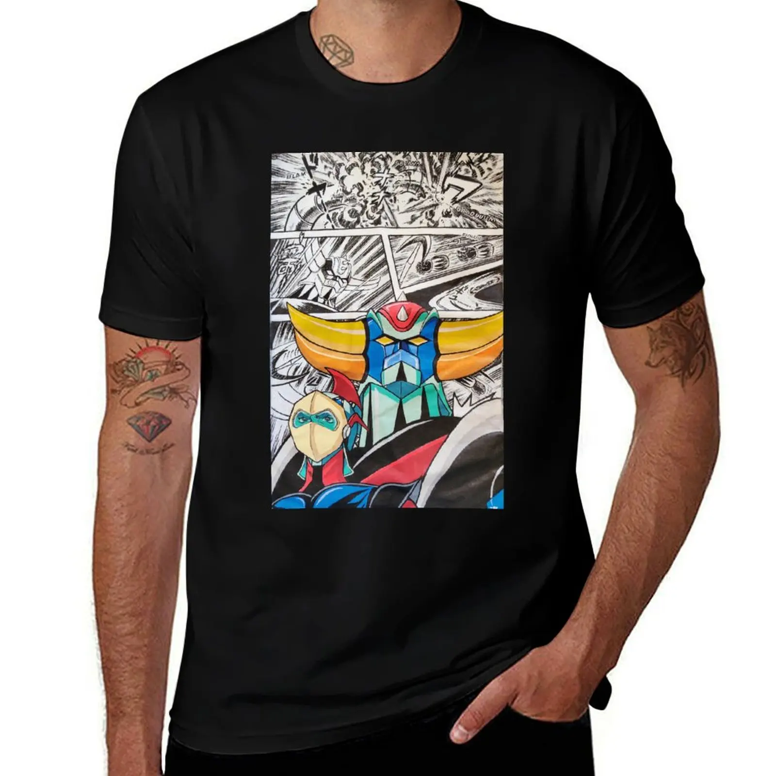 Grendizer and Actarus T-Shirt Large Size Short Sleeve T-Shirt