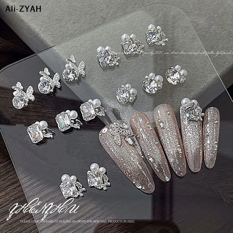 

Zircon Butterfly Stack Crystal Charms Egg Small Right Angle Pile Diamonds Jewelry Sparkling Glass Gem Nail Polish Adornments
