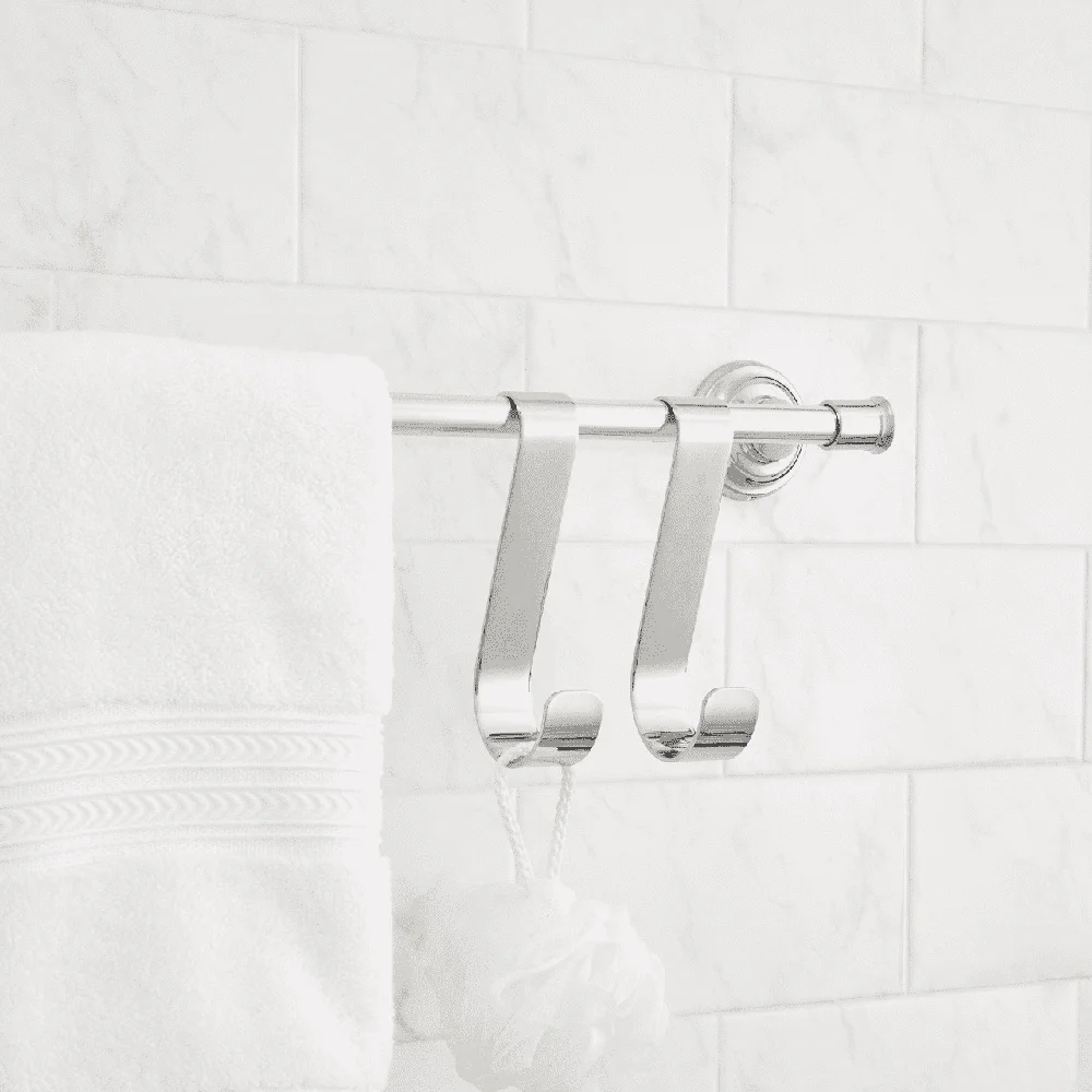 

Durable 18 Inch Expandable Towel Bar with 6 Inch Extender Set Screw Mount Chrome Finish Easy Installation Hardware Included Wall