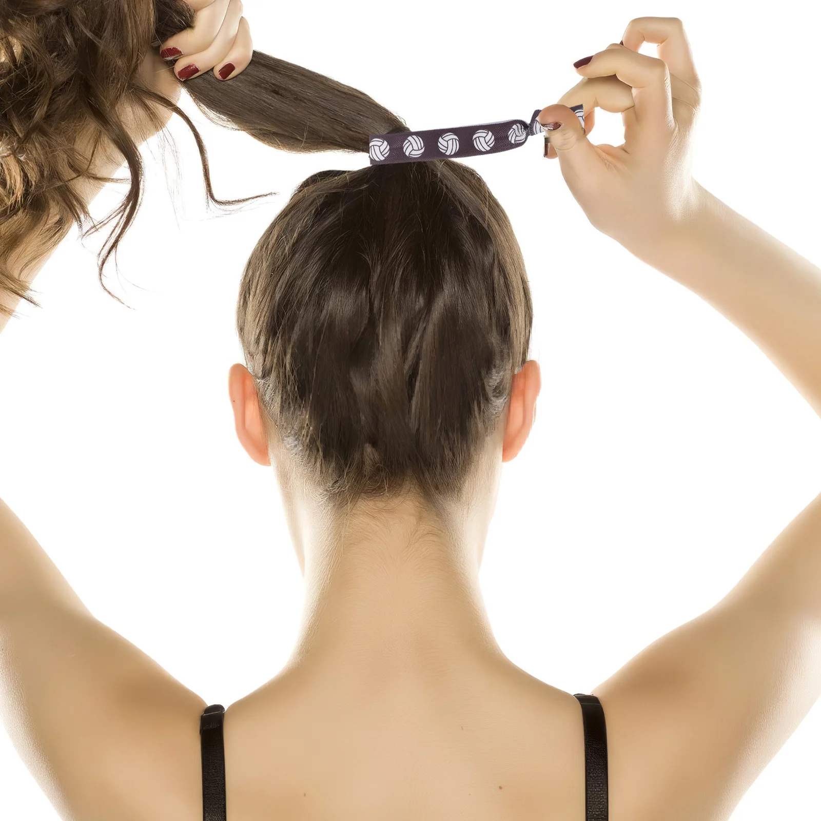 

20pcs Volleyball Hair Ties Elastic Bands For Women Sport Knot Design Long Lasting Ponytail Holders For Sports Workout Daily Wear