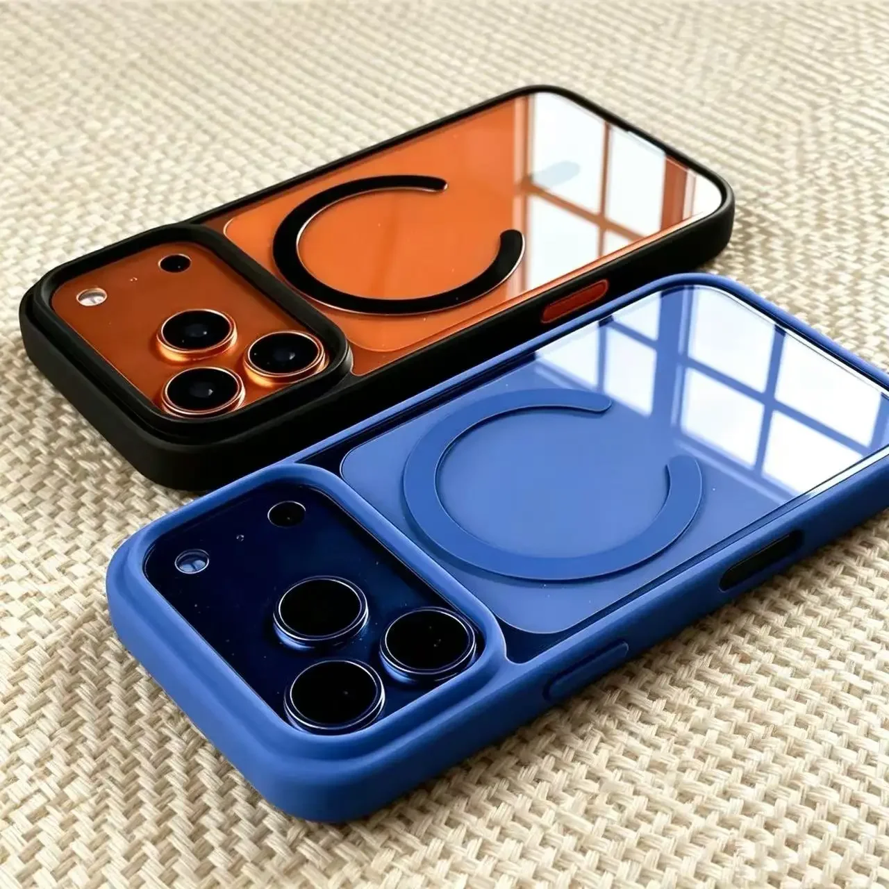Fundas de Teléfono Modernas con Carga Inalámbrica Magsafe para iPhone 18 Pro Max, 17 Pro Max 5G, Parte Trasera Acrílica Transparente HD, TPU+PC, Resistentes a Impactos