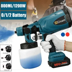 Electric Spray Gun Cordless Paint Sprayer Rechargeable for Makita 18v Battery Wireless Spray Paint Furniture Steel Coating Airbr