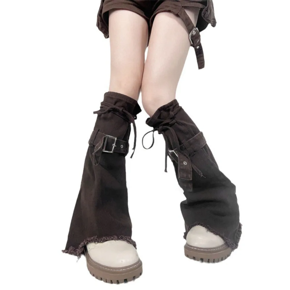 

Зимние гетры в стиле ретро, тренды для пикантных девушек, длинные носки в стиле Лолиты, коричневые джинсовые гольфы, женские гольфы