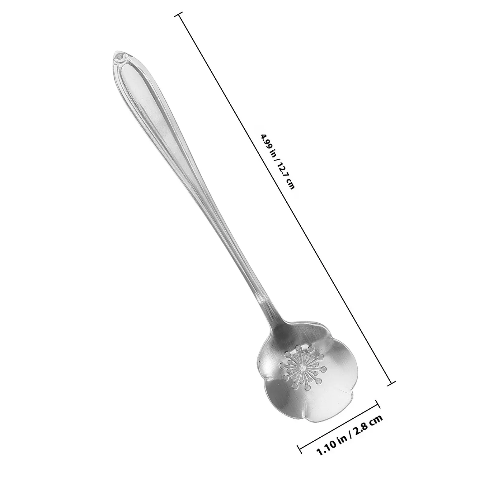 2Pcs Spoon Stainless Steel Coffee Dessert Ice Cream Tea Cocktail Mixing Spoon Kitchen Essentials Compact Stylish
