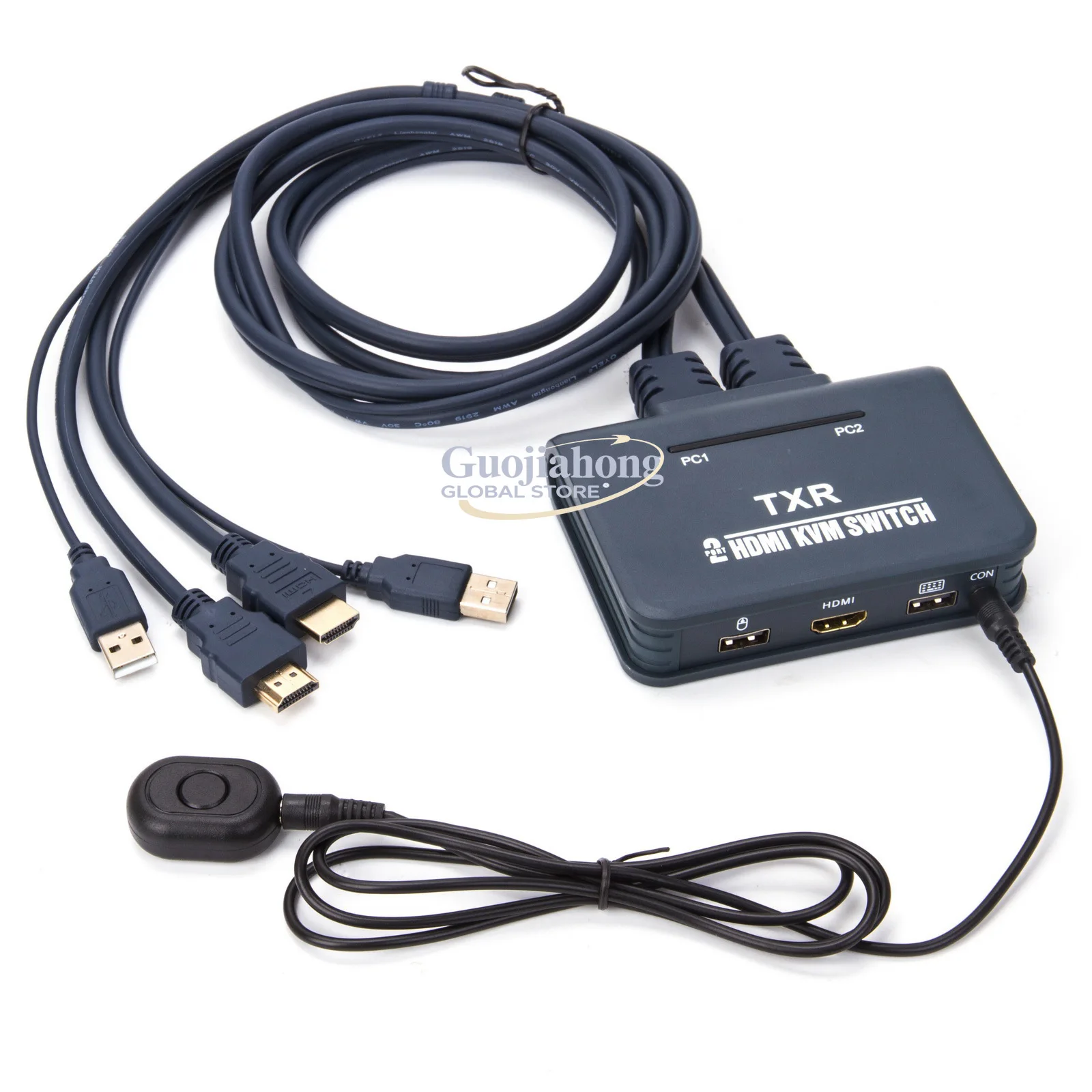 

TXR source factory kvm switcher 2 in 1 out with cable integrated machine usb kvm switcher 4K button