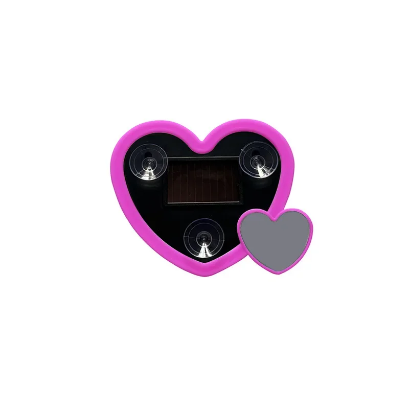 Solar Powered Car Neon Light Wireless Cute Heart Shaped Led Ambient Light Suction Cup USB Rechargeable Atmosphere Breathing Lamp image 2