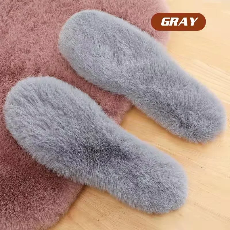 Einlegesohlen, dicke warme Woll-Einlegesohlen, flauschiger Fleece-Ersatz für Schuhe, Stiefel, Hausschuhe – Detail 1