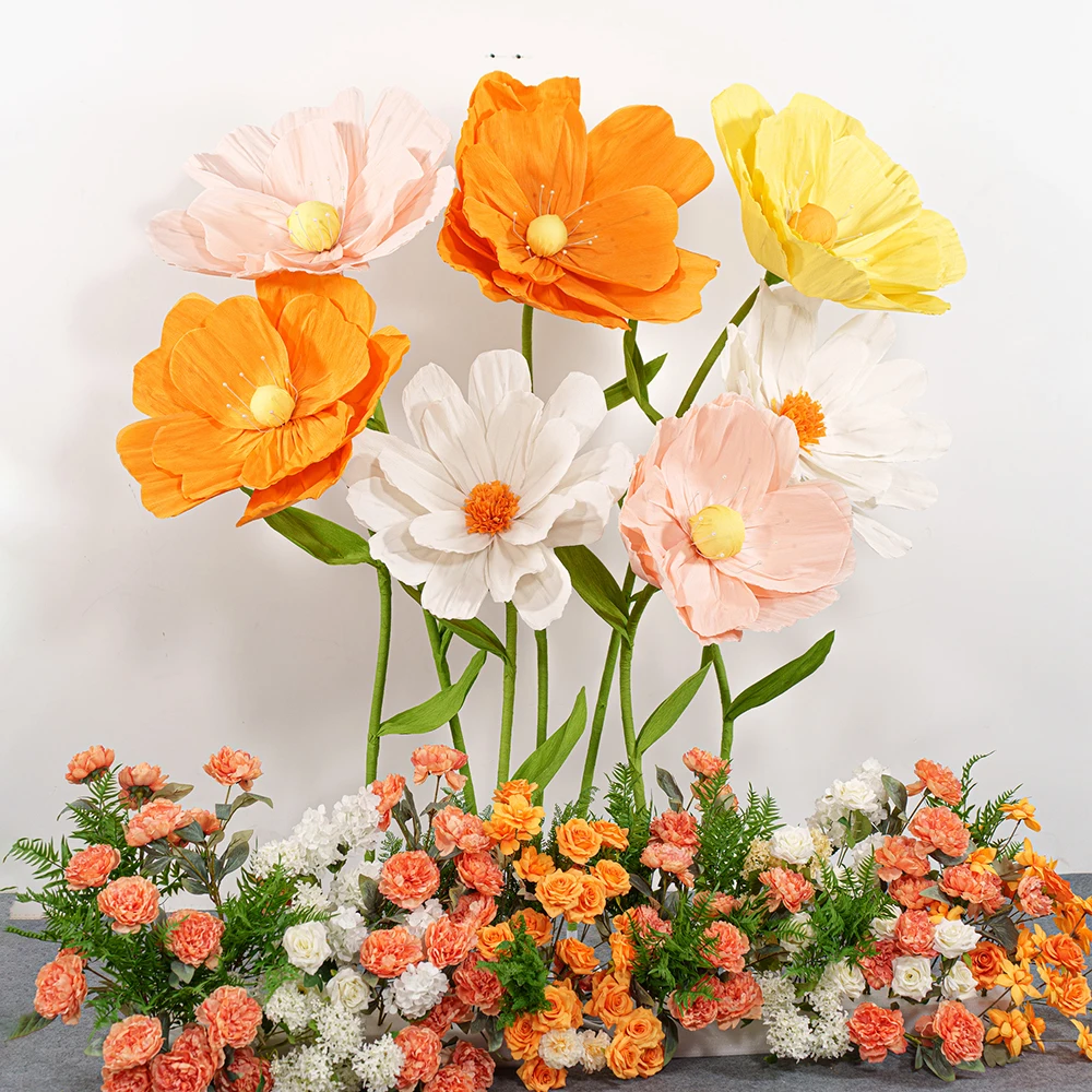 

175cm Artificial Flowers for Wedding Decorations Poppy Daisy Flower Fake Flowers Window Display Floral Arrangements Home Decor