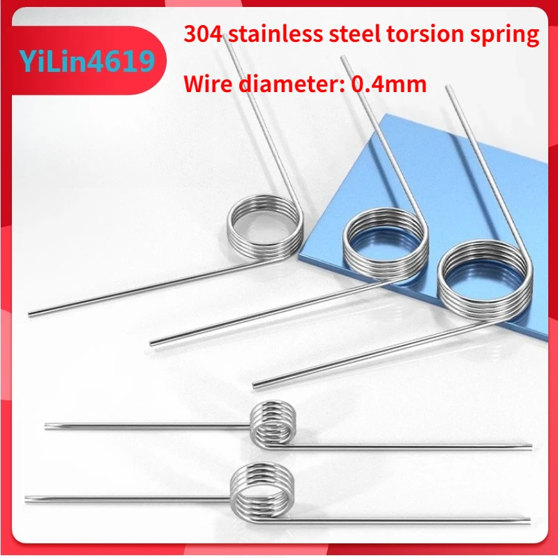 304 Stainless Steel Torsion Spring 0.4mm Wire Diameter, High Quality Corrosion Resistance Spring for Industrial/Home Use