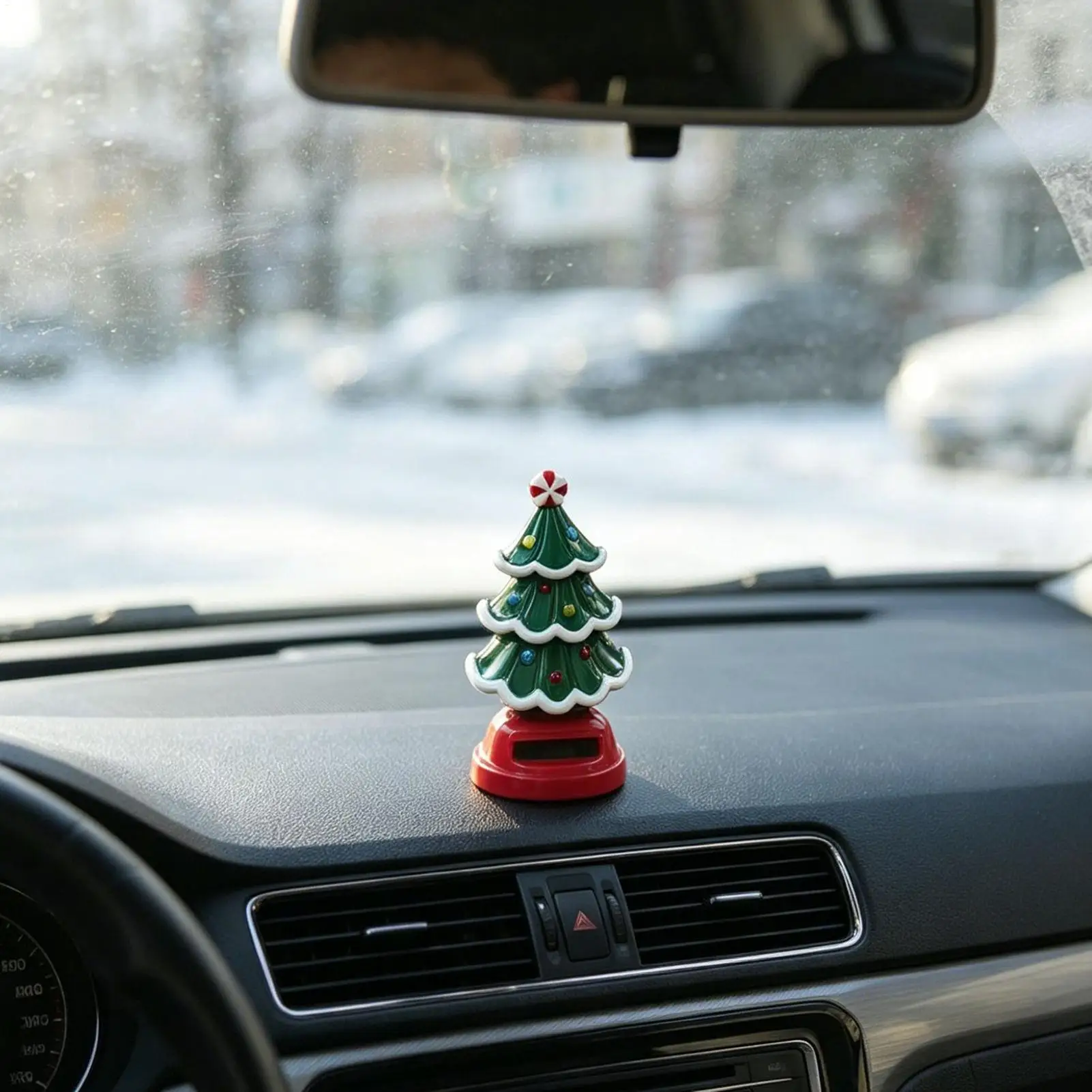 Solar Powered Dancing Christmas Tree Swinging Novelty Toy Desk Decor for Window Sill Car Dashboard Festive Party Decoration Gift