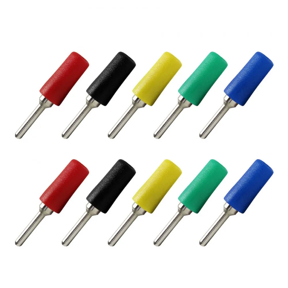 

10PCS 2mm Pin Pure Copper Nickel-plated Welded Banana Plug Connector High-insulation Panel Test Plug Connection Terminal Post