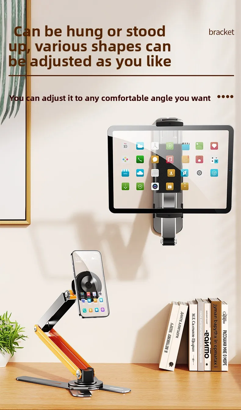 Wandmontierter Desktop-Telefon- und Tablet-Ständer mit Verstellbarem Schwanenhals-Klemmhalter für Schlafzimmer, Büro, Lesen und Videoanrufe – Detail 7