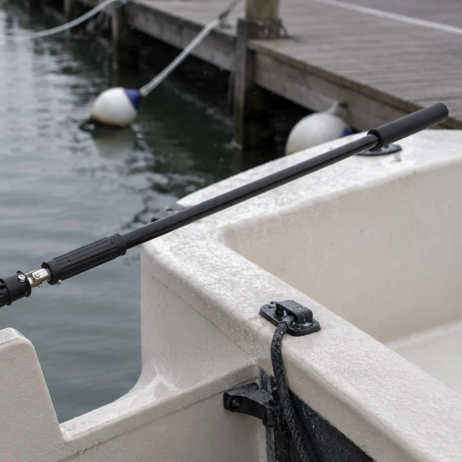Universal Joint Extension Handle Long Straight Shaft Outboard Engine Handle Black Corrosion Resistant