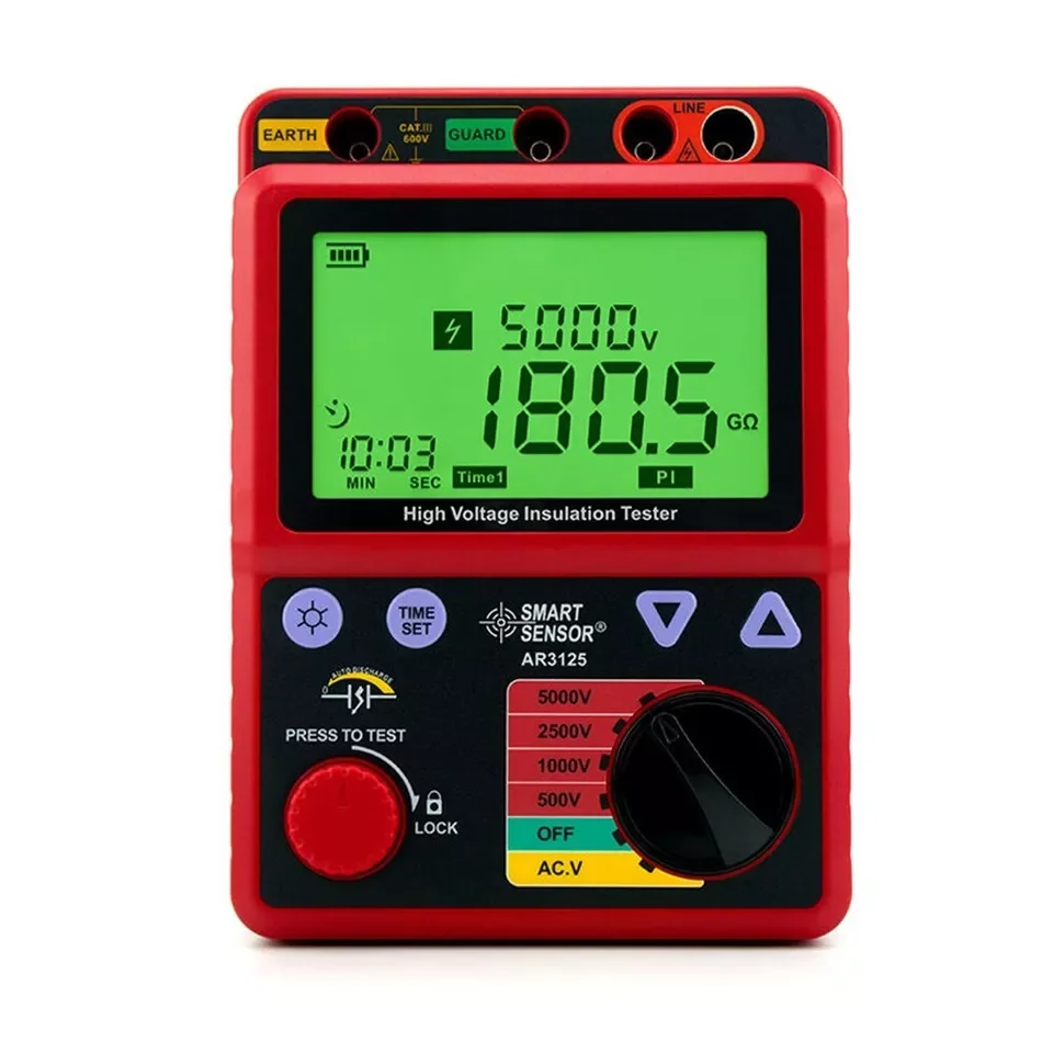 جهاز اختبار عزل رقمي عالي الجهد ، مقياس Megohmmeter ، مقياس أوم ، حالة التخزين-20 درجة مئوية ~ 60 درجة مئوية ، عقد