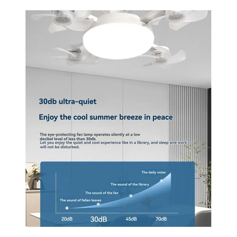 AT21-E27 LED-Deckenventilatorleuchte 60 W mit Fernbedienung, Dimmerfunktion, Drohnenförmige Deckenleuchte