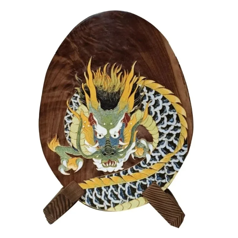 

Cloisonne walnut dragon themed handmade decoration