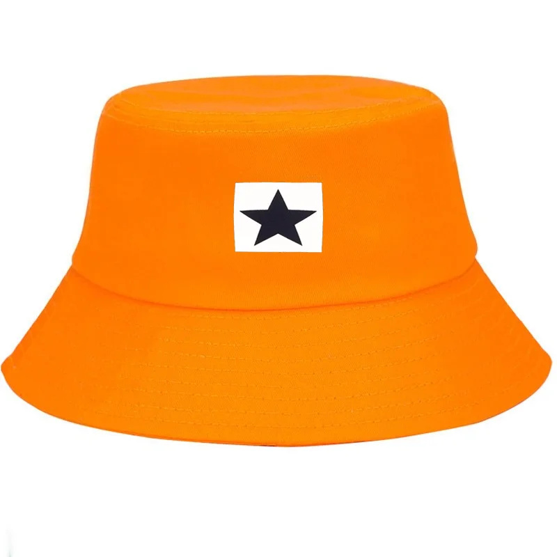 قبعة دلو قطنية مطبوعة بنجوم خماسية للرجال والنساء قبعة صيد السمك قابلة للتعديل في الهواء الطلق كاجوال ملابس يومية عصرية #4